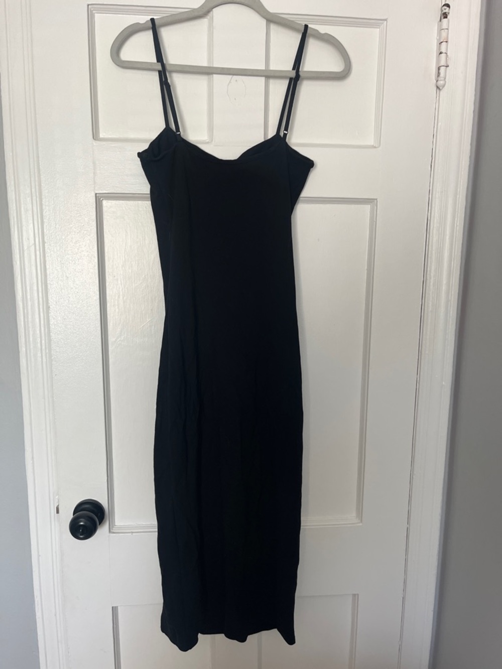 Lovers + friends Skylar black square neck midi dress side slit size medium - Picture 6 of 8
